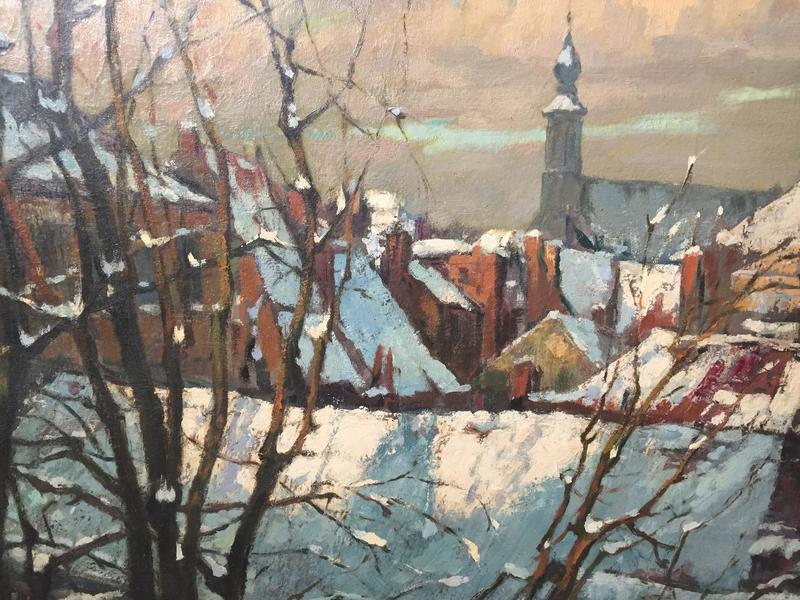 Bruges in the wintertime (oil on canvas)