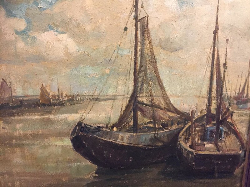 Boats in the harbour of Ostend 