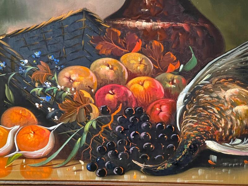 Stillife with game and fruit ( oil on canvas )