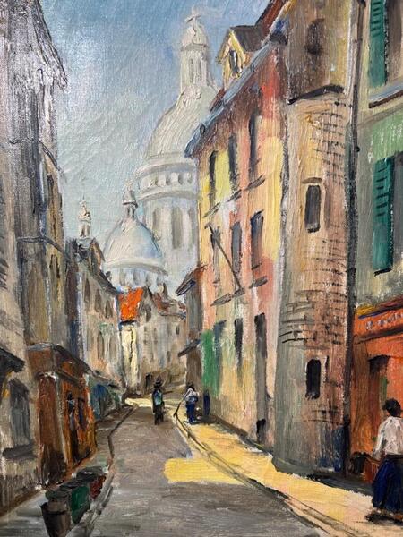 The daily life at Montmartre ( oil on canvas )