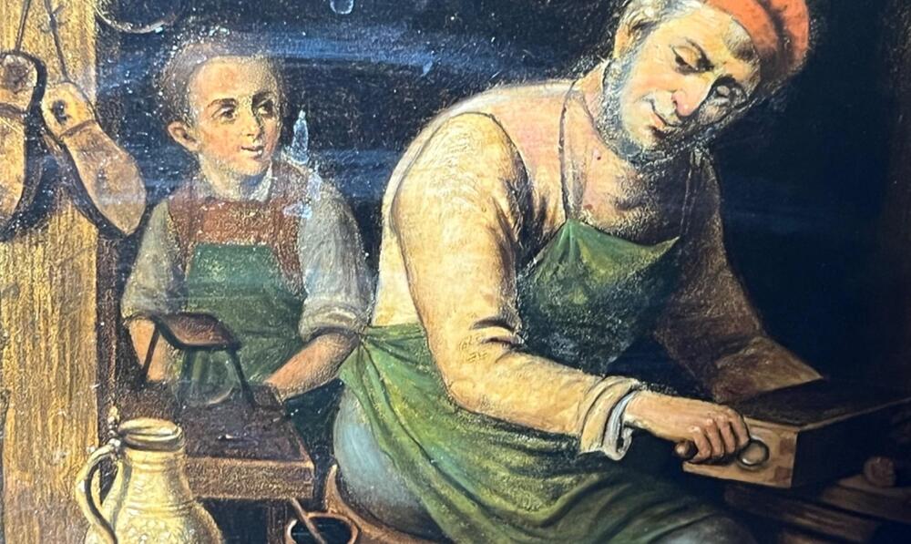 The shoemaker and his son ( oil on copper )