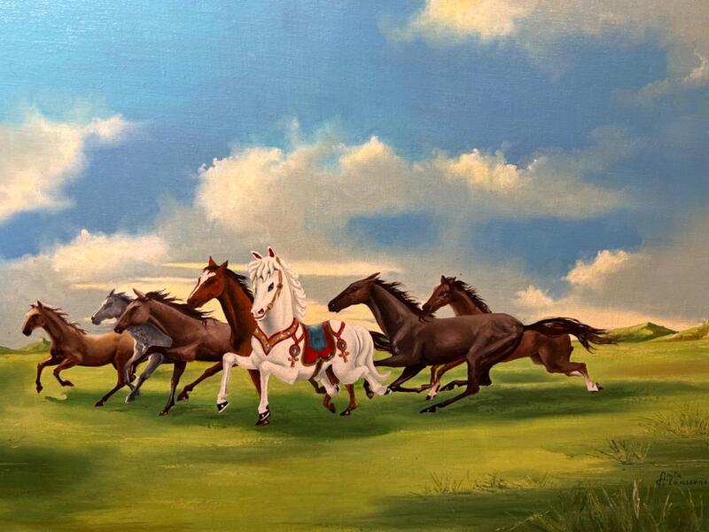 The surreel horse race ( oil on canvas )