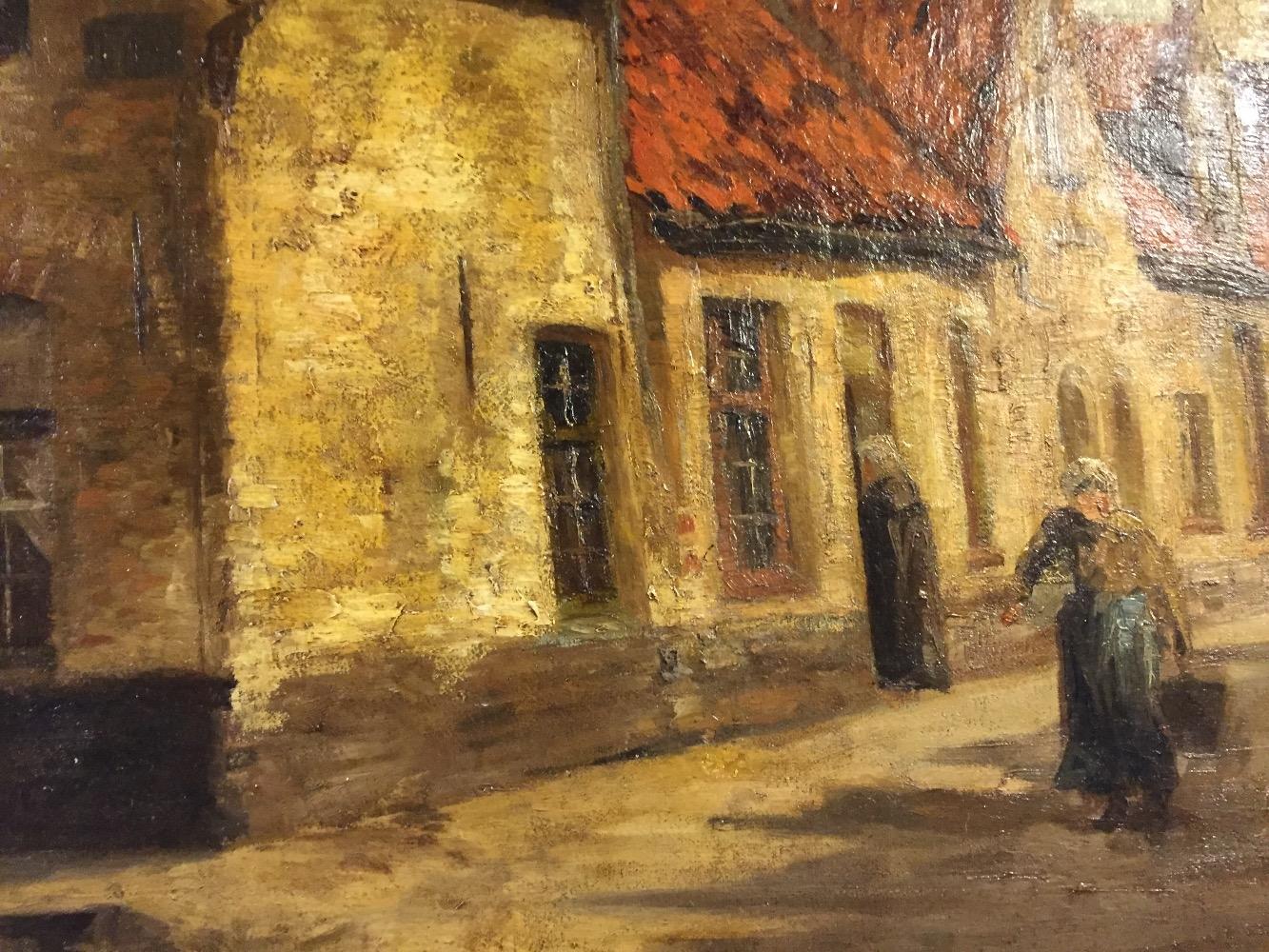 The milkmaid in the streets of Bruges 