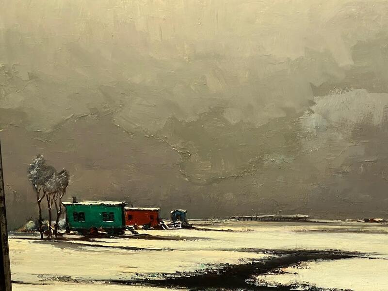 Wintertime in Flanders ( oil on canvas)