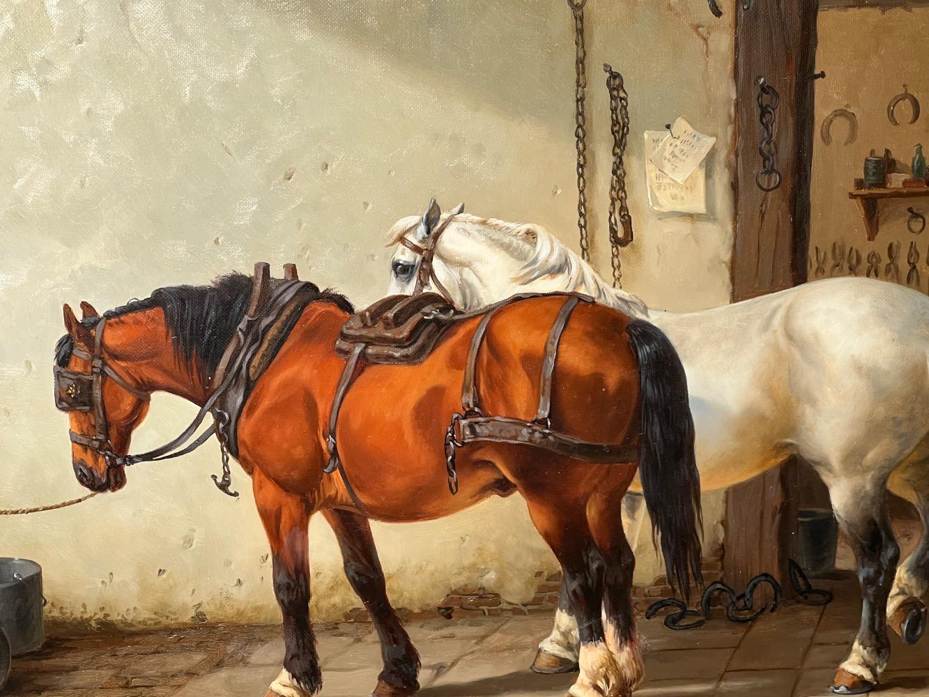 At the blacksmith ( oil on canvas)