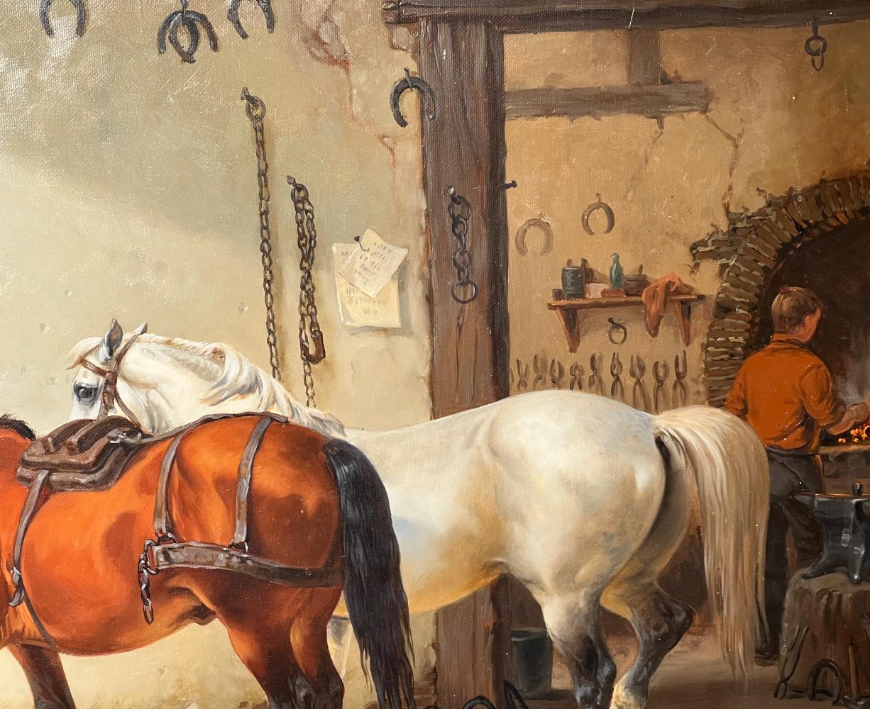 At the blacksmith ( oil on canvas)