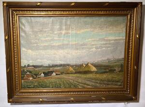 Haystacks in Flanders ( oil on canvas )