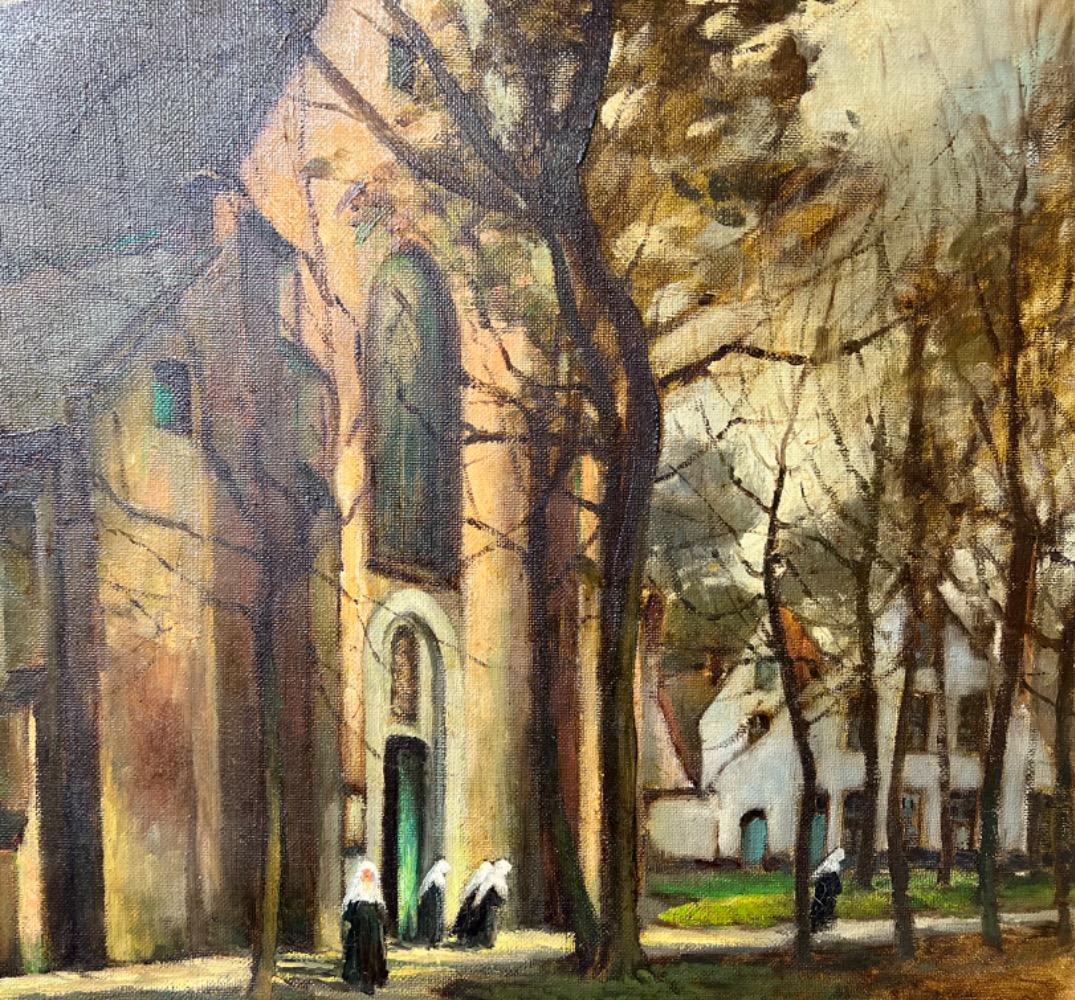 Nuns at the Beguinage of Bruges ( oil on canvas )