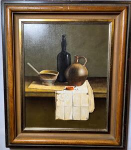 Stillife in the kitchen ( oil on board )