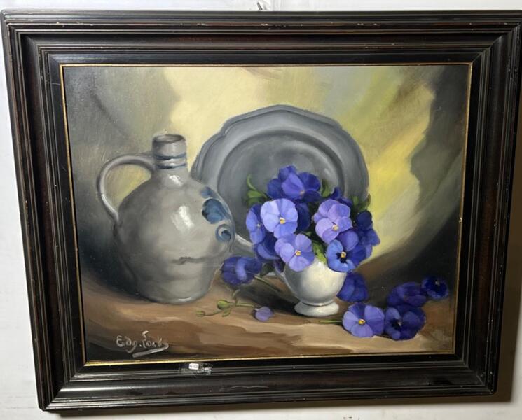 Stillife with flowers ( oil on canvas )