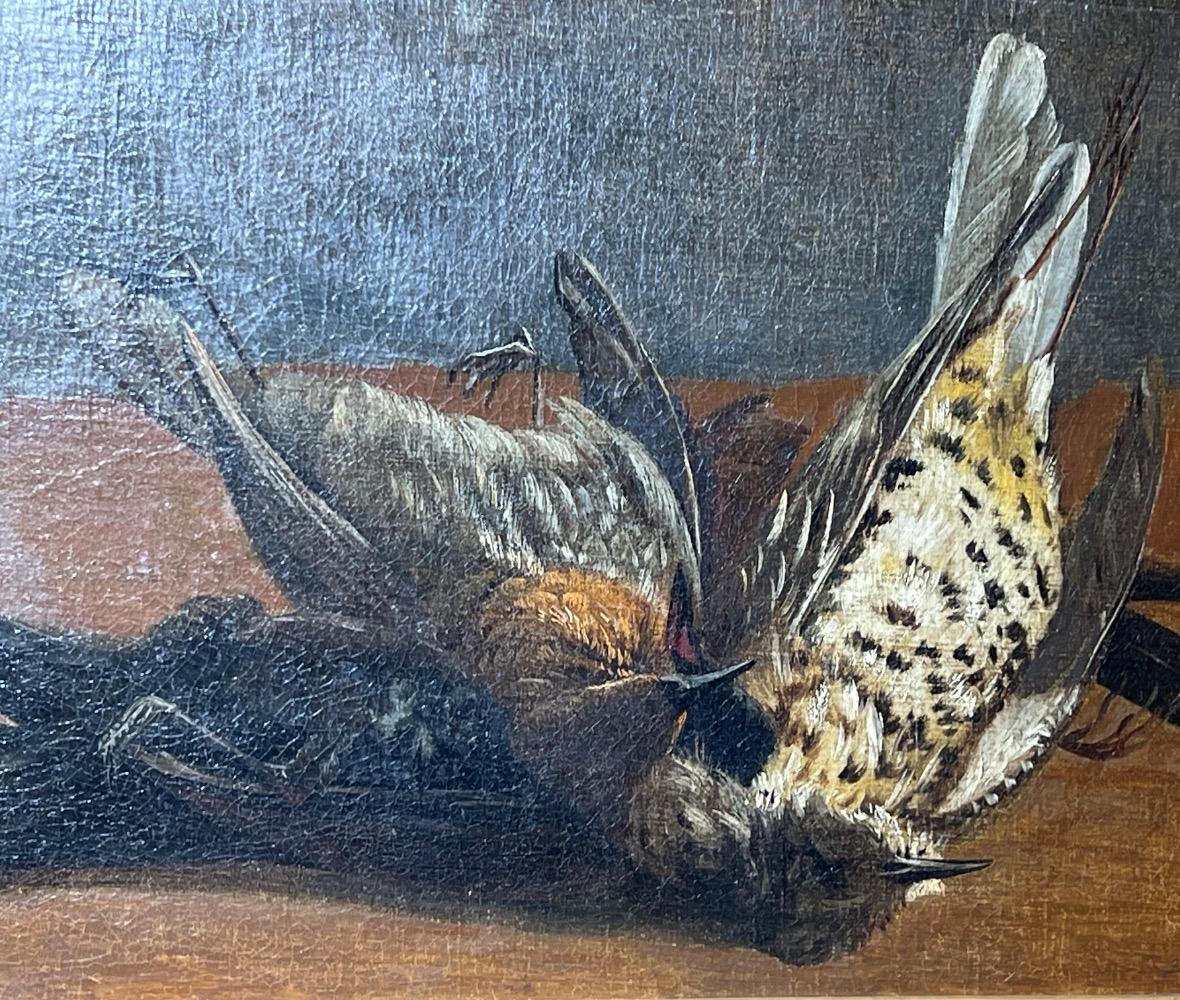 Stillife with birds ( oil on canvas )