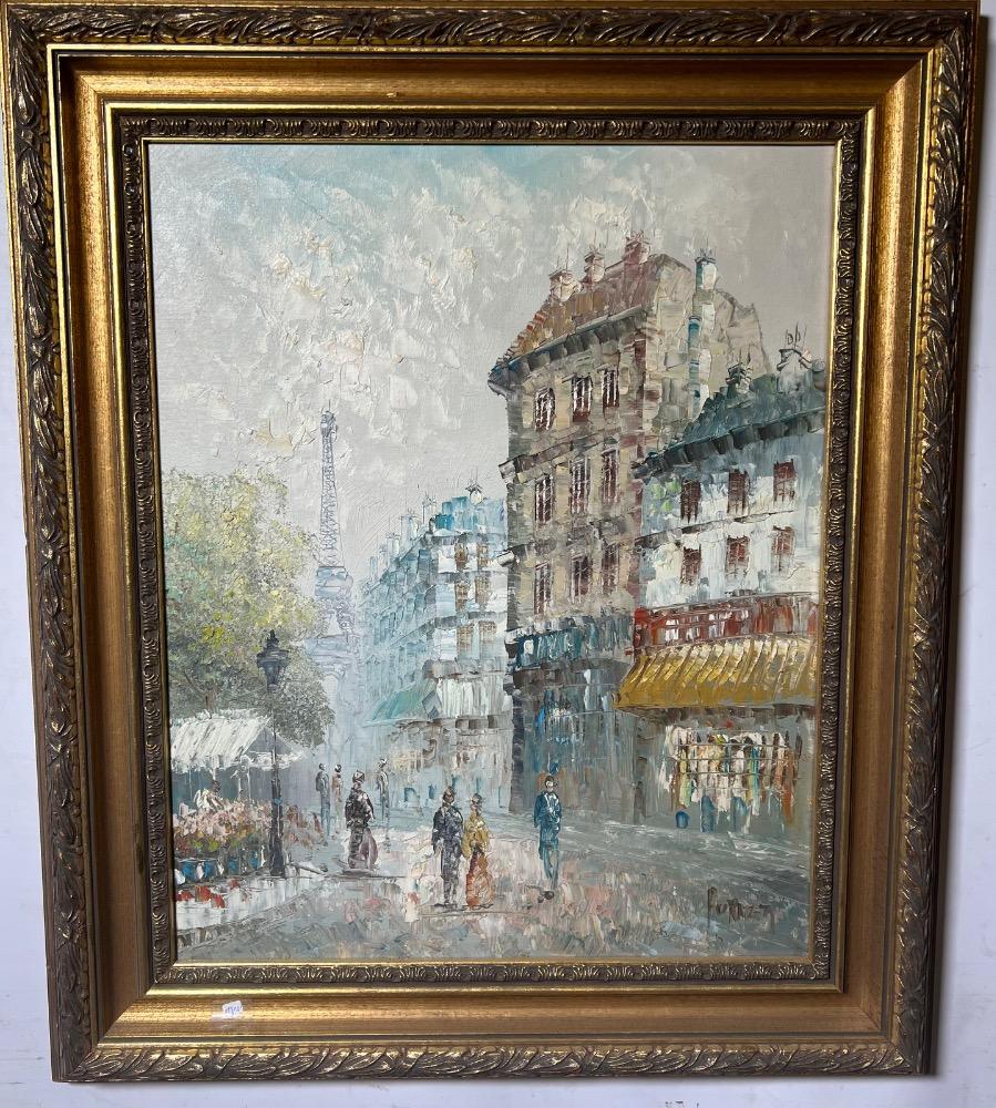 The daily life in Paris ( oil on canvas )