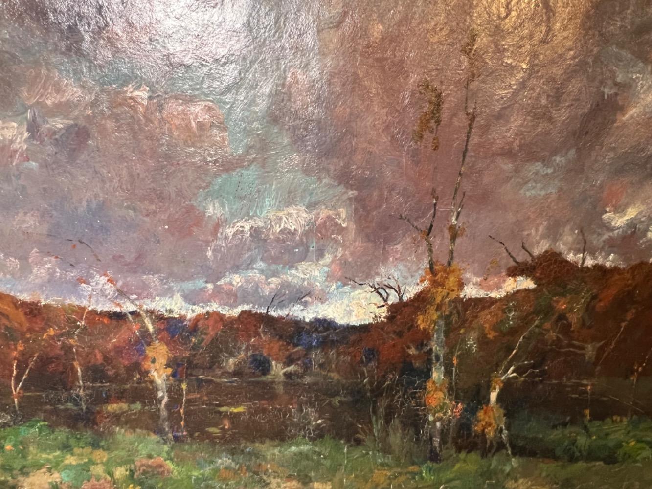 Landscape in the autumn ( oil on canvas)