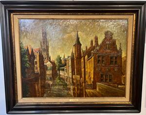 Cityview of Bruges ( oil on canvas)