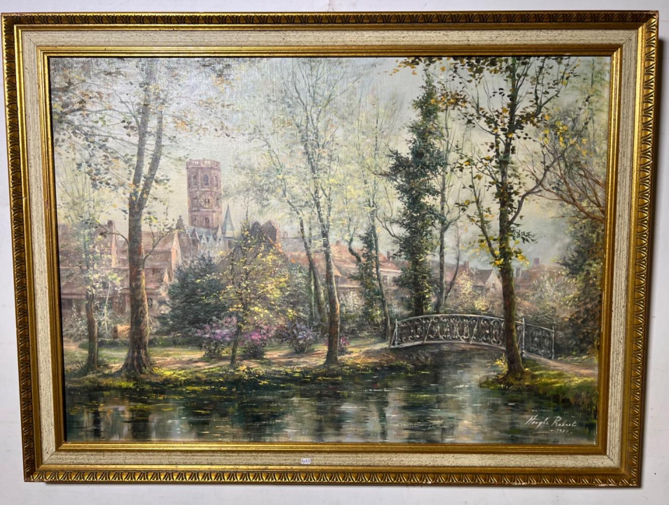 Panoramic view of Bruges ( oil on canvas )