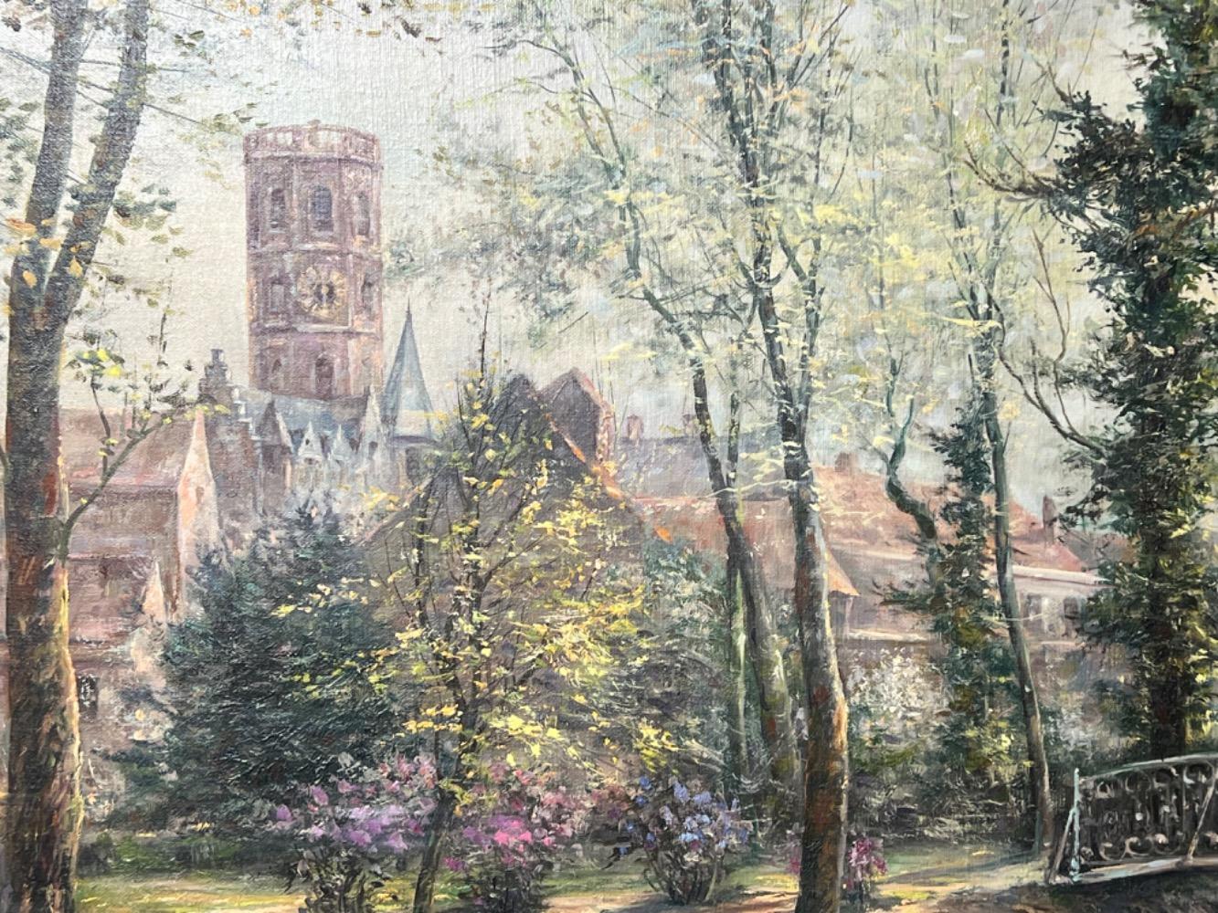 Panoramic view of Bruges ( oil on canvas )