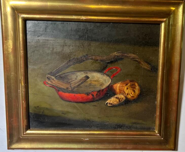 Stillife wit eel ( oil on panel )