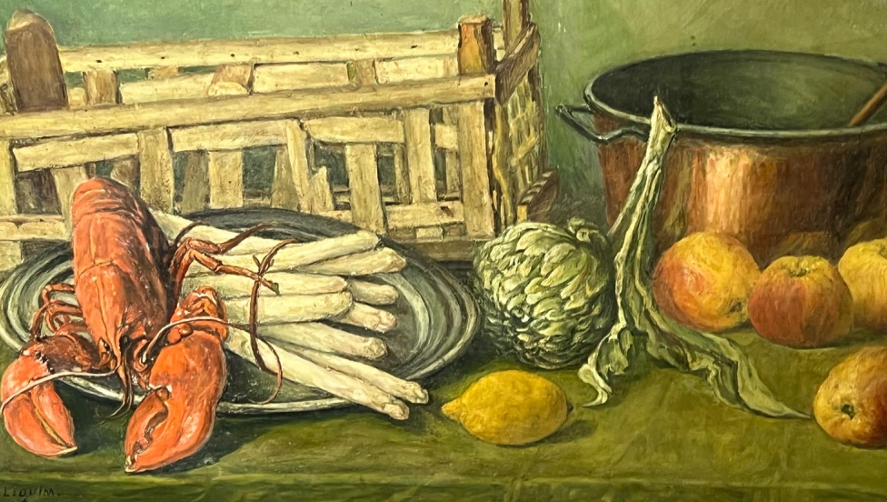 Stillife with a lobster   ( oil on canvas )
