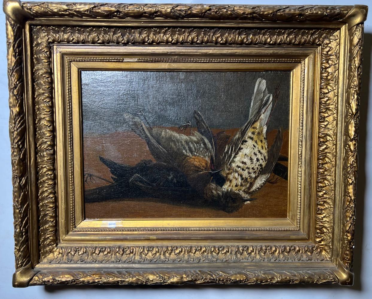 Stillife with birds ( oil on canvas )