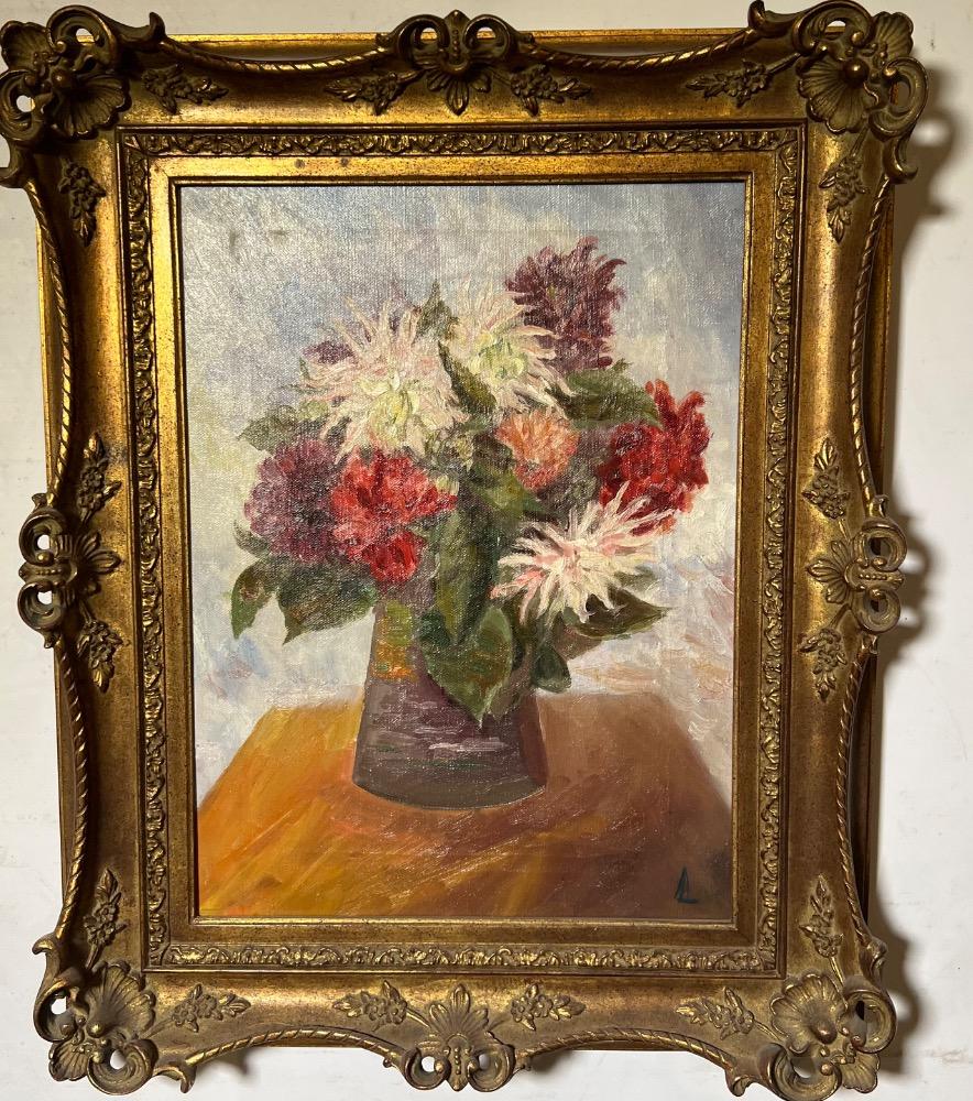 Stillife with flowers ( oil on canvas )