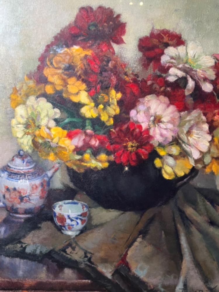 Stillife with flowers ( oil on panel )