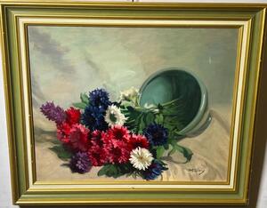 Stillife with flowers ( oil on panel )