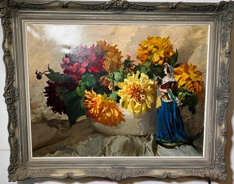 Stillife with flowers ( oil on canvas)