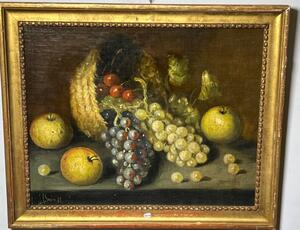 Stillife with fruit ( oil on board )