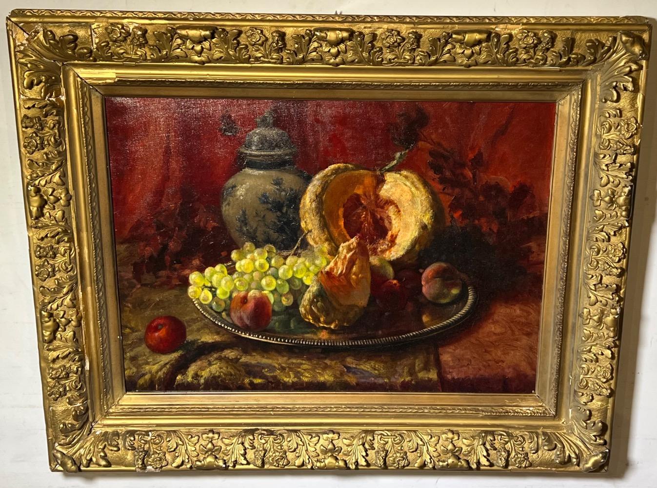 Stillife with fruit ( oil on canvas )