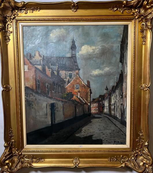 The Beguinage of Lier ( oil on canvas )