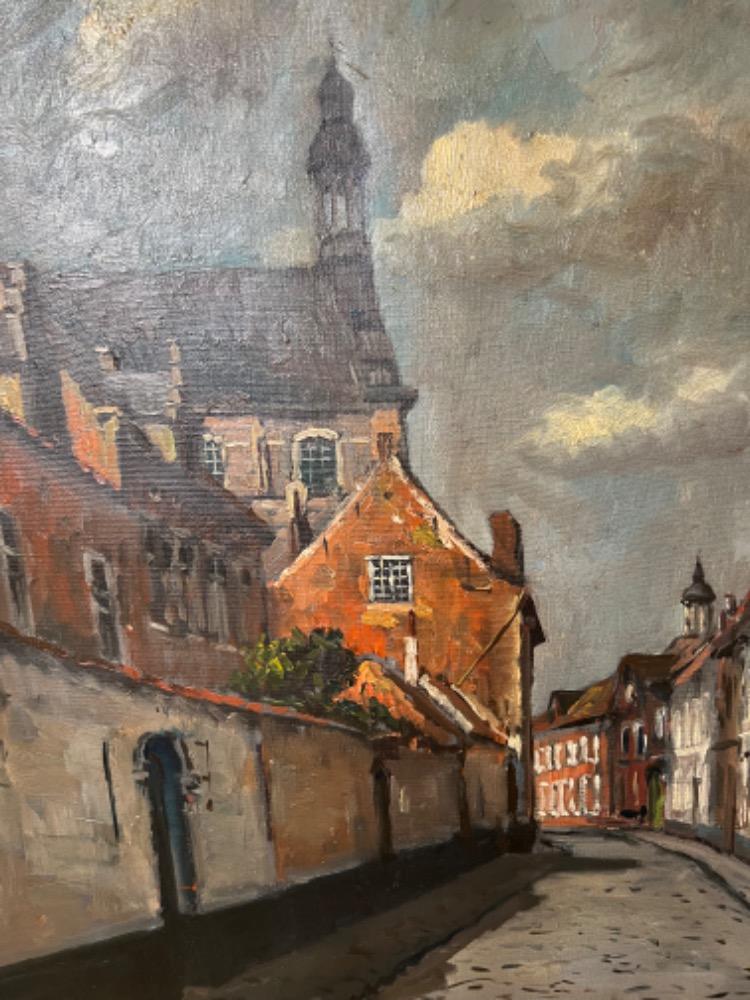 The Beguinage of Lier ( oil on canvas )
