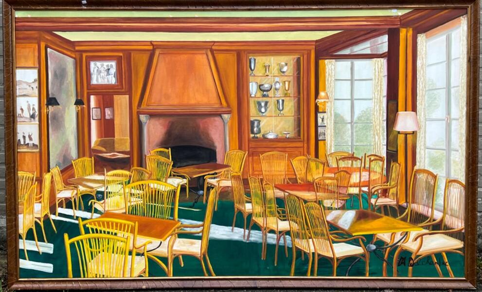 The clubhouse ( oil on canvas )