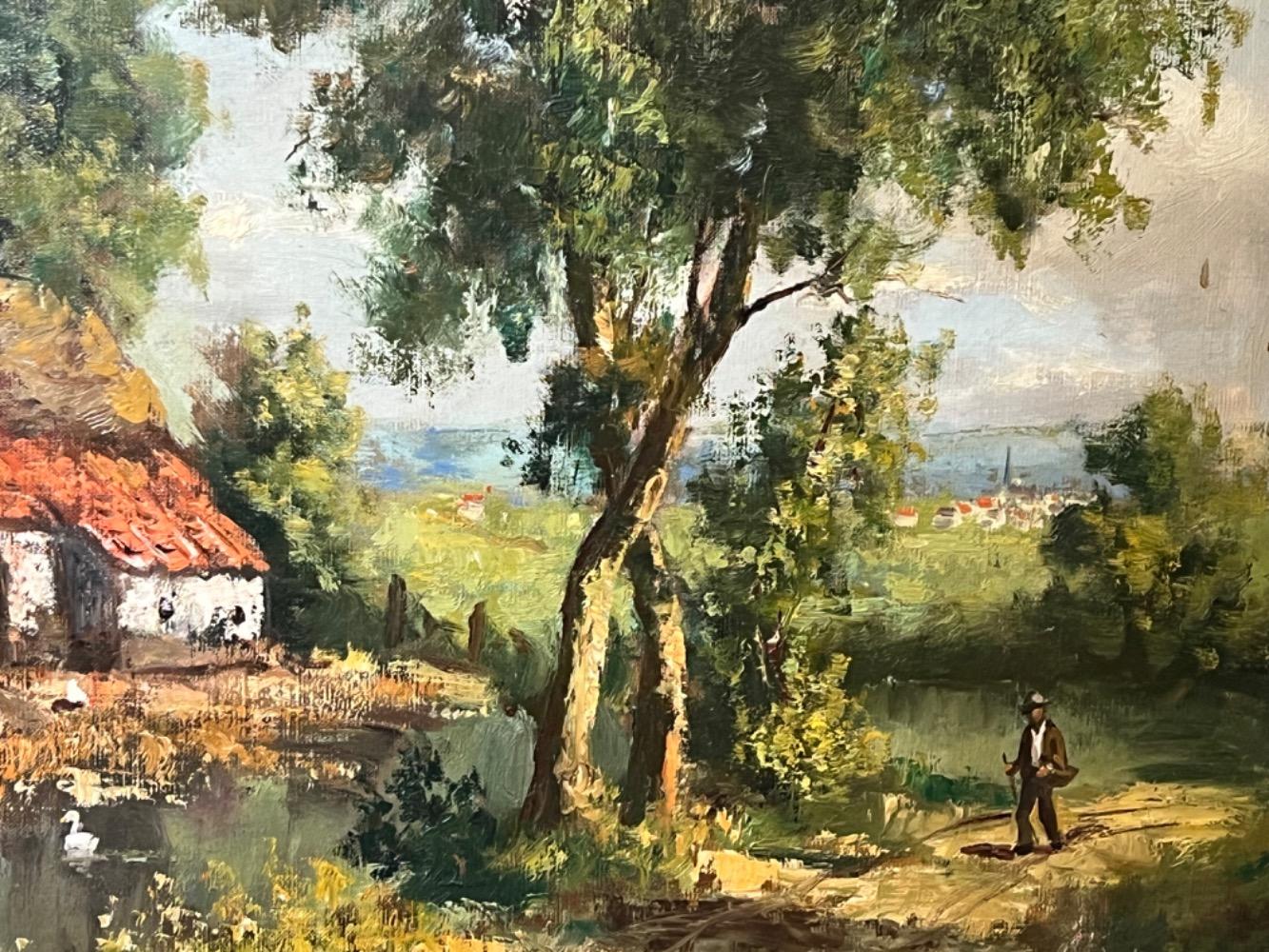 The daily life at the farm ( oil on canvas )