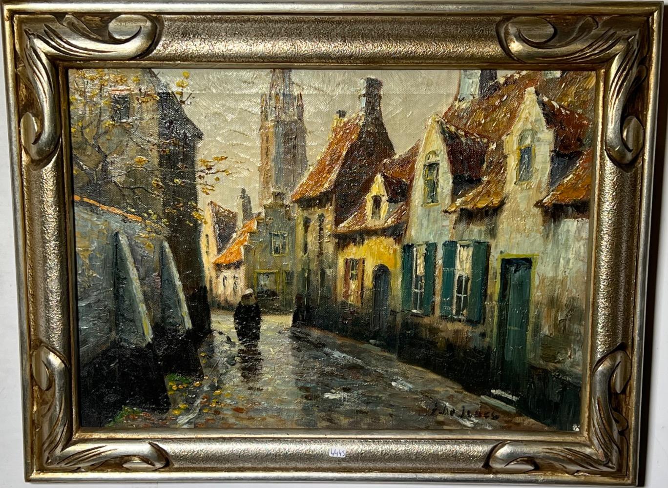 The daily life in Bruges ( oil on canvas)