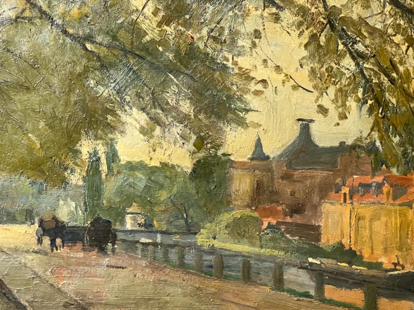 The daily life in Bruges in 1914 ( oil on canvas )