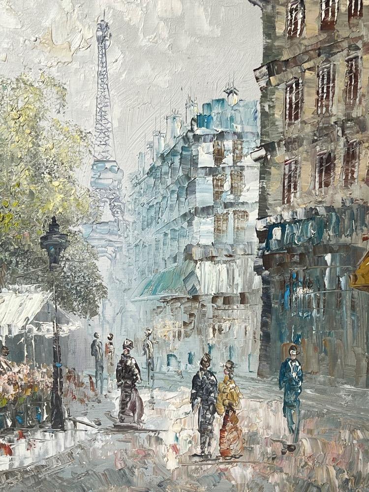 The daily life in Paris ( oil on canvas )