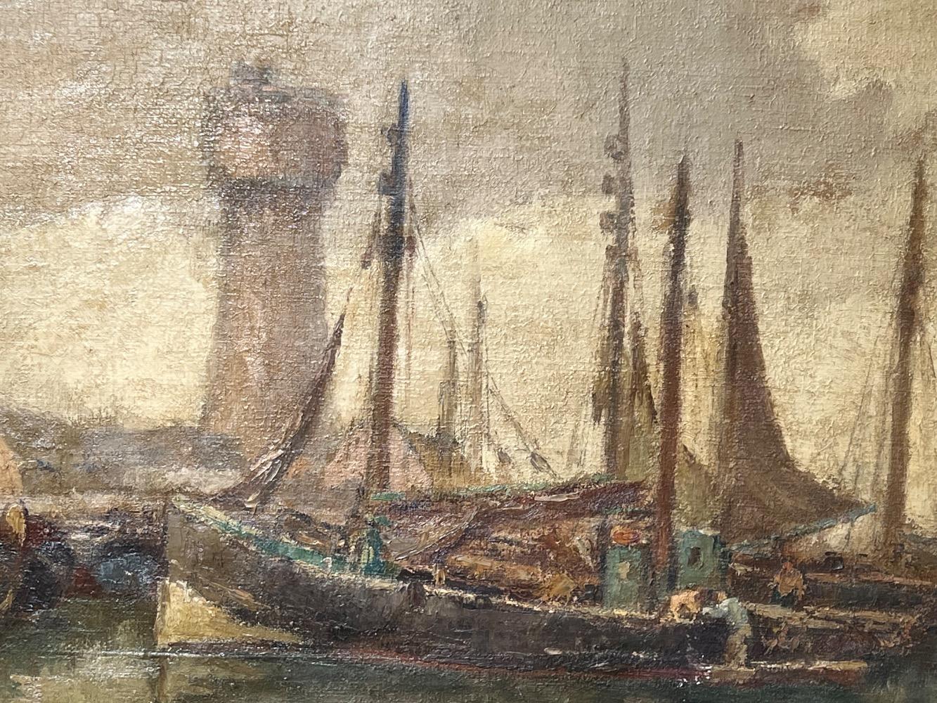 The daily life in the harbour ( in Zeebrugge ) ( oil on canvas )