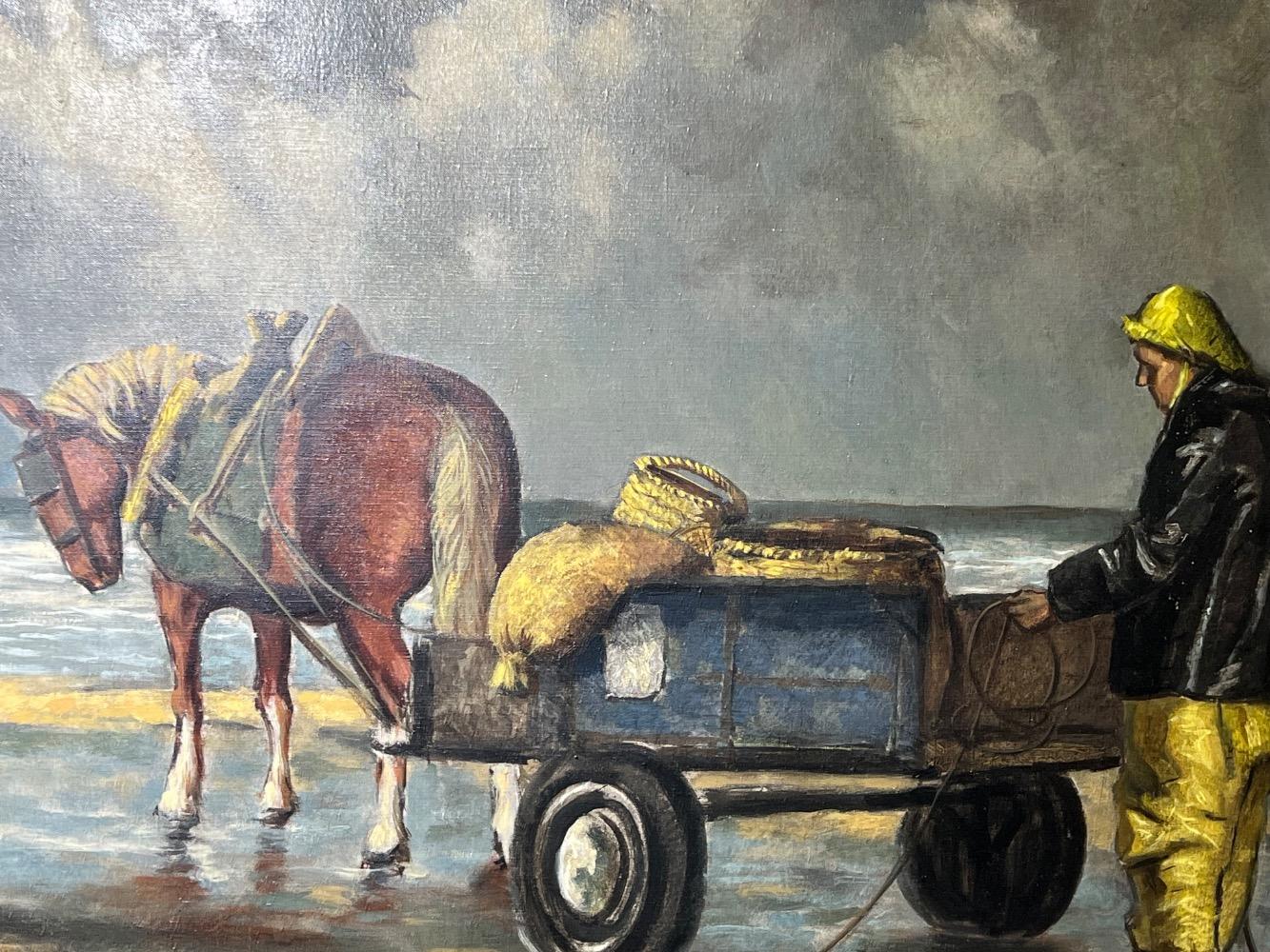 The fisherman and his horse ( oil on canvas )