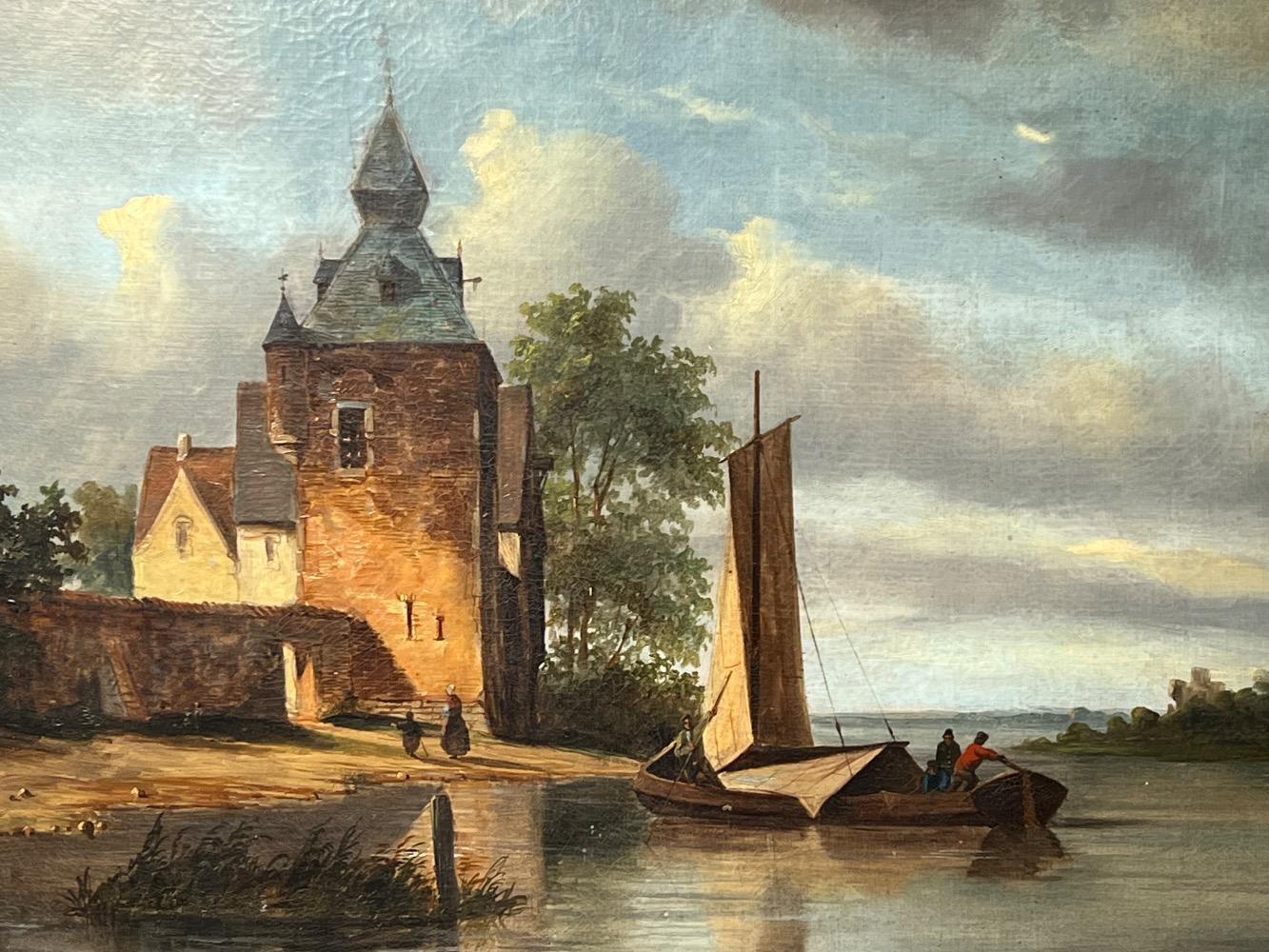 The fishermen at the castle ( oil on canvas )