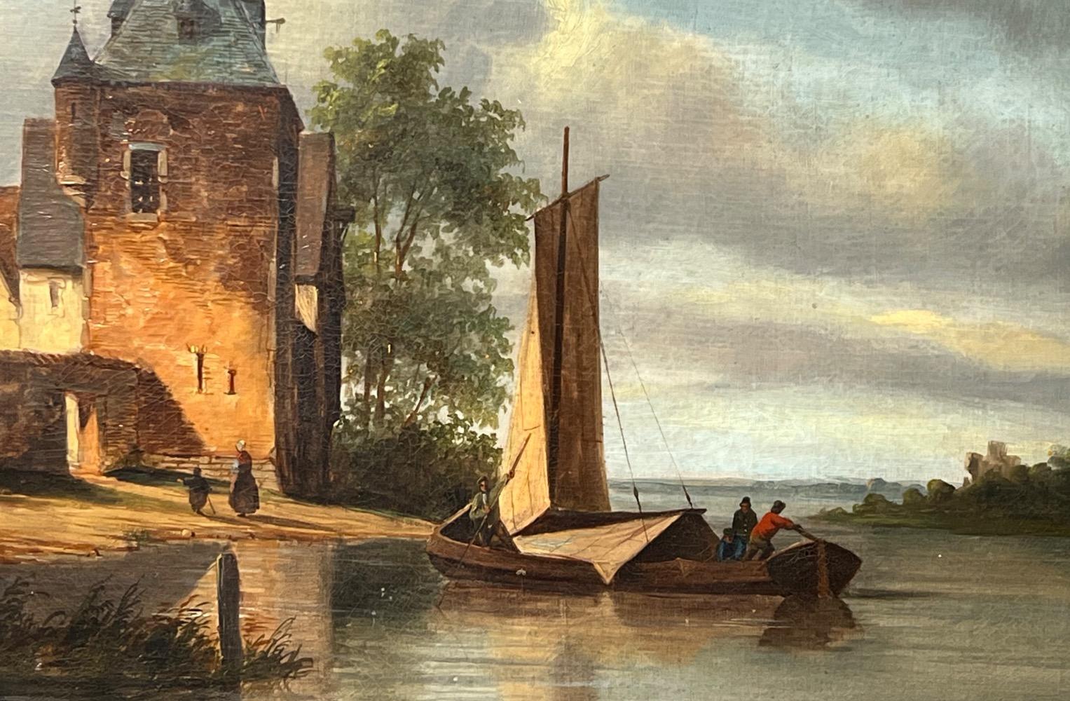 The fishermen at the castle ( oil on canvas )