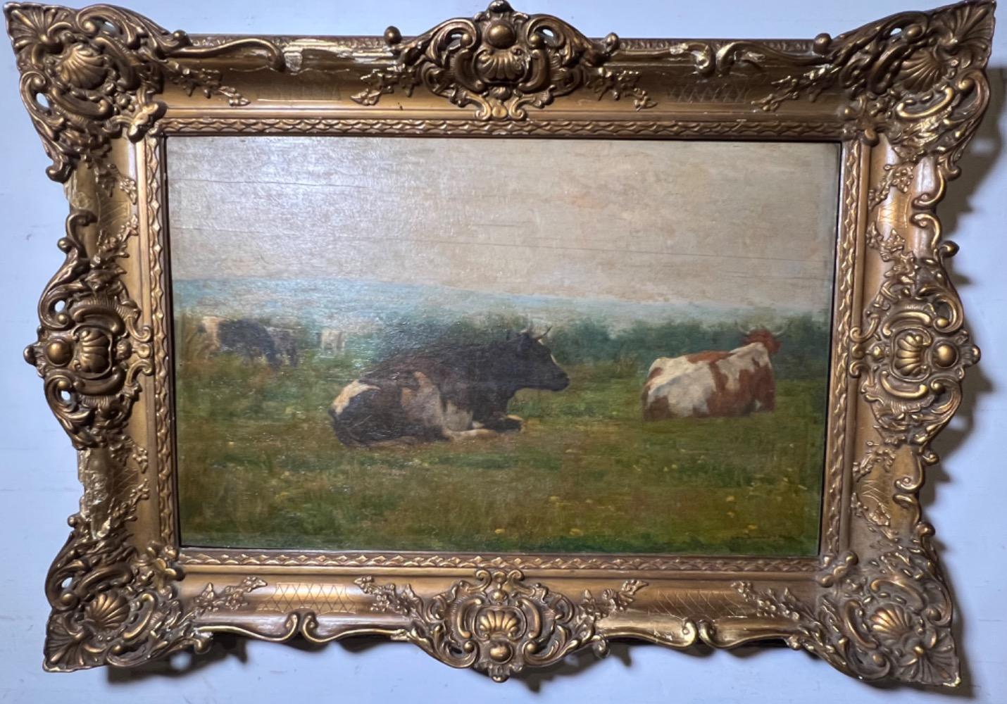 The happy cows ( oil on panel)