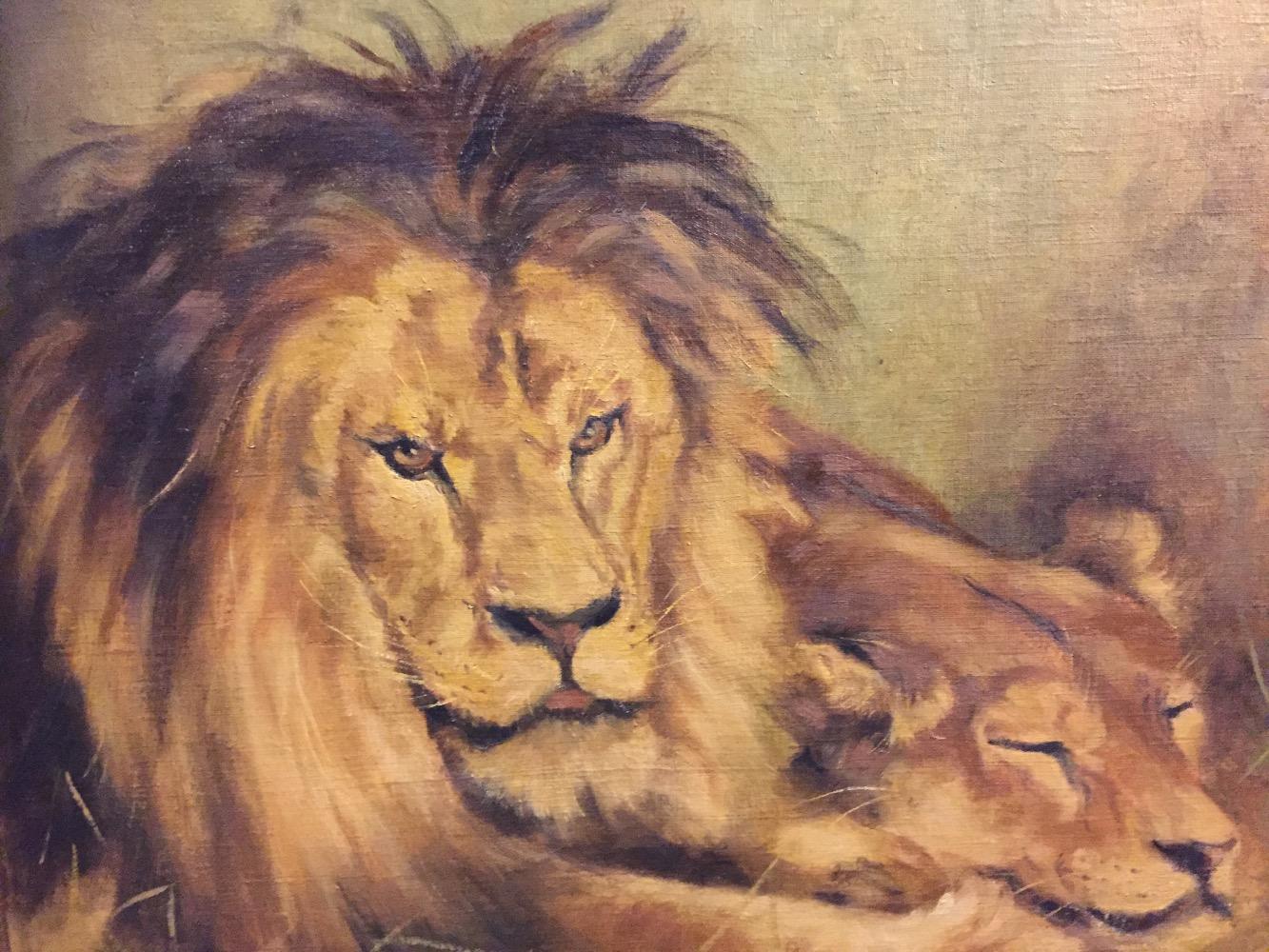 the lion family (oin on canvas)