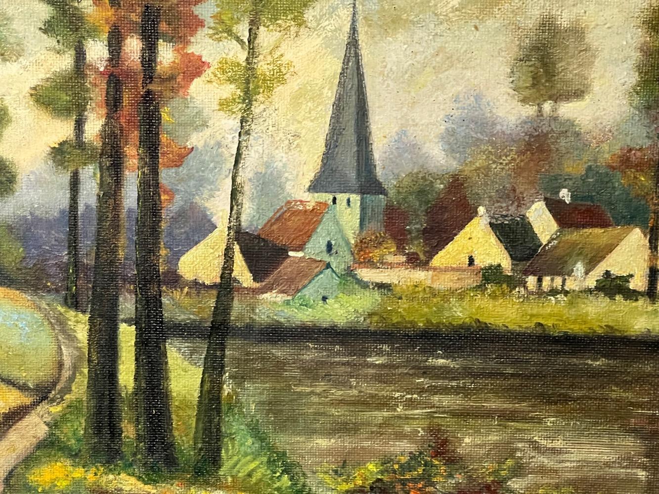 The peaceful village ( oil on panel )