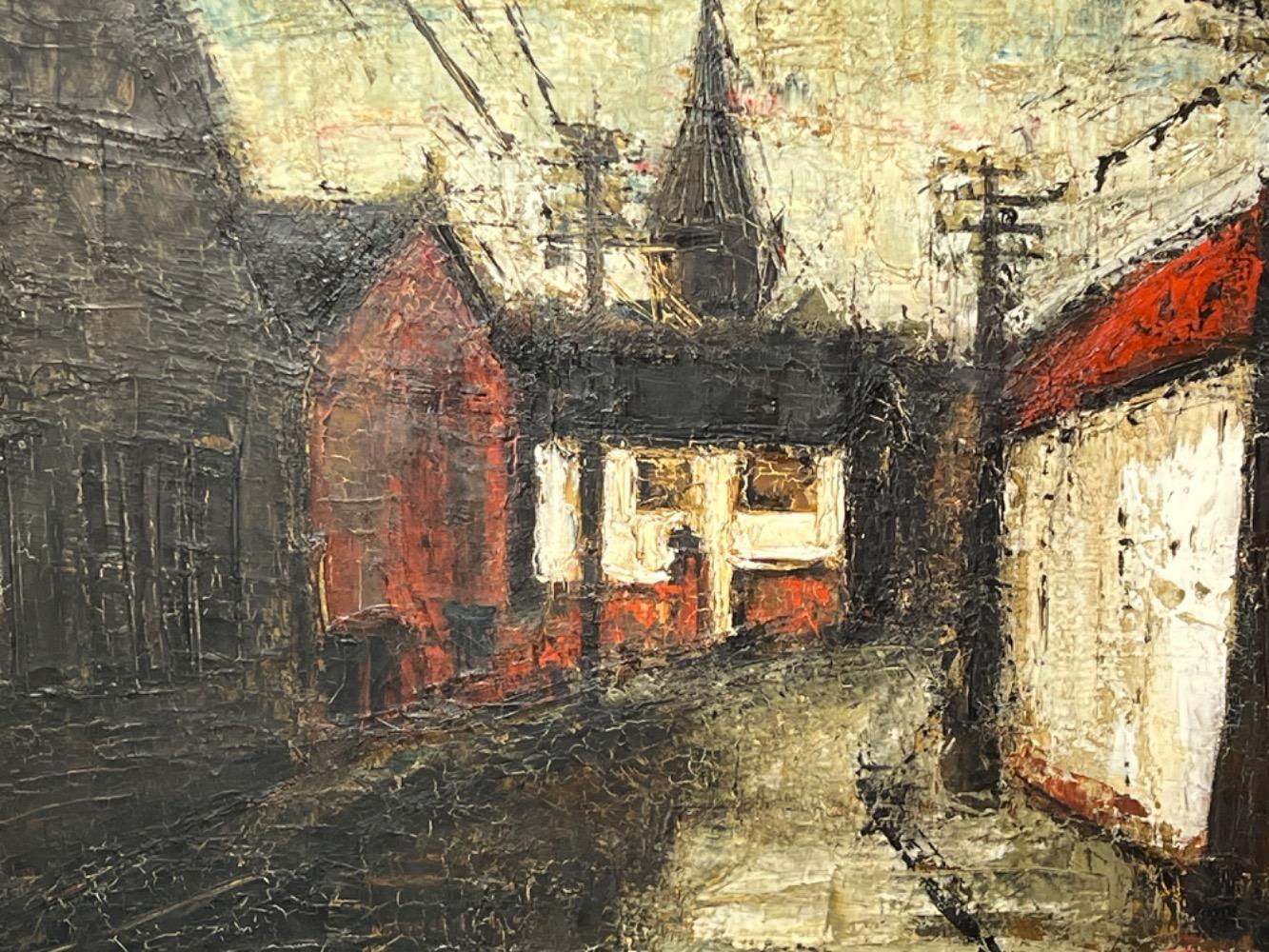 The peaceful village (oil on canvas )