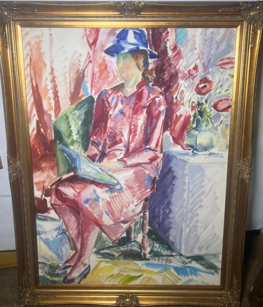 The reader , hommage to Rik Wouters ( oil on canvas on board )