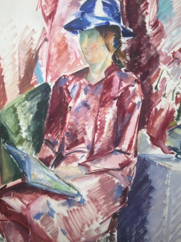 The reader , hommage to Rik Wouters ( oil on canvas on board )