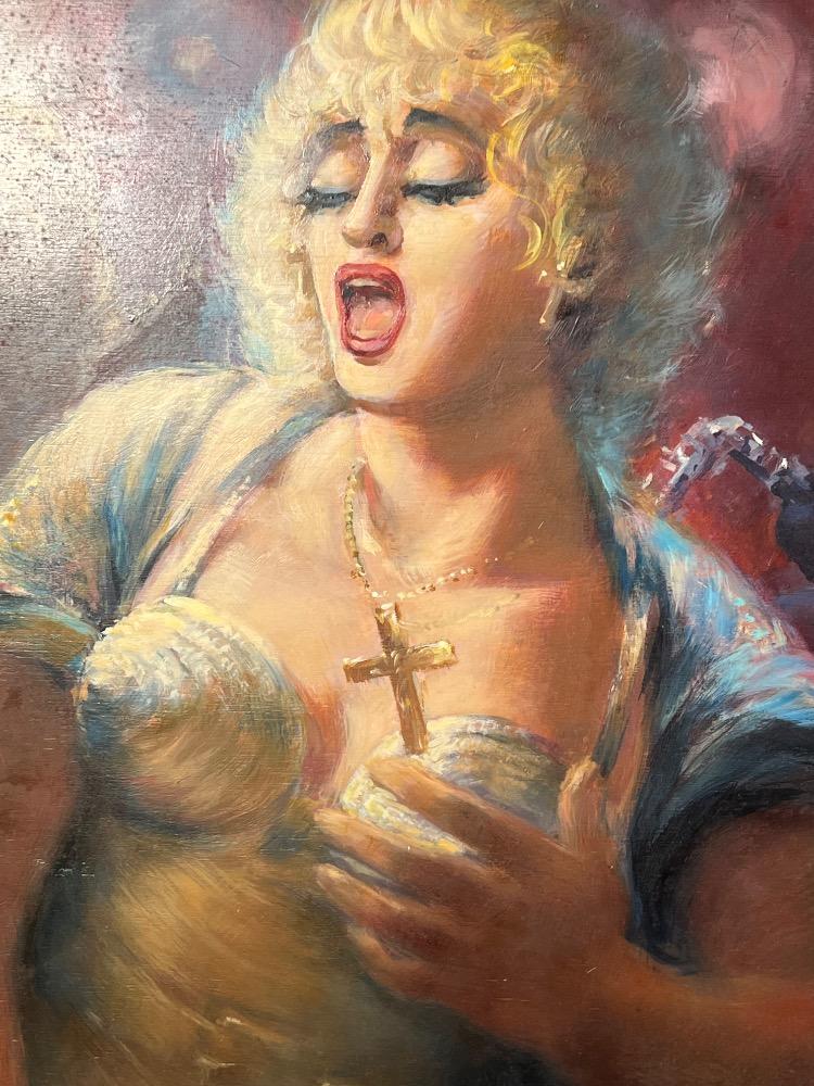 The rockstar Madonna ( oil on panel )