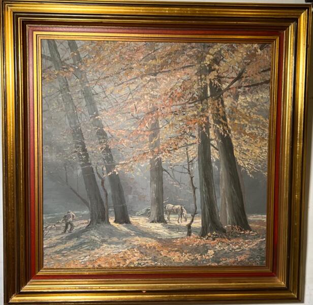 The wood collector ( oil on canvas )