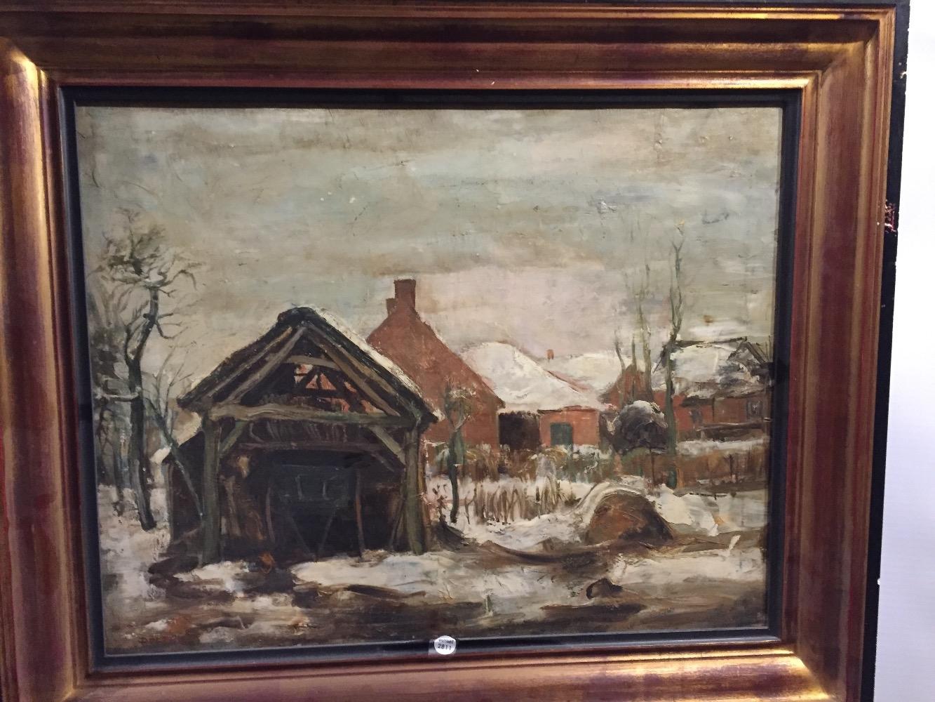 Farm in the snow