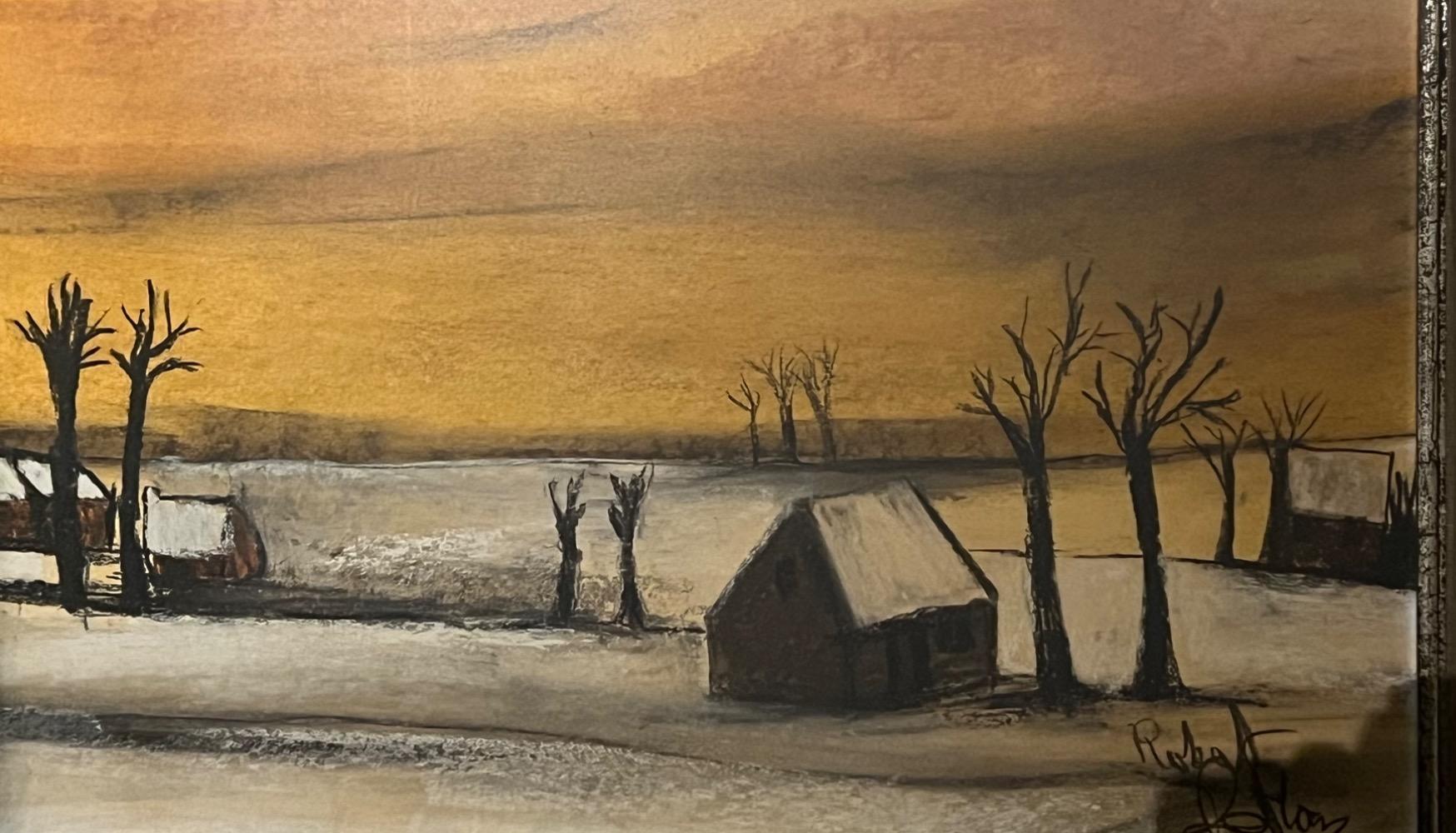 Wintertime in Flanders ( charcoal on paper )